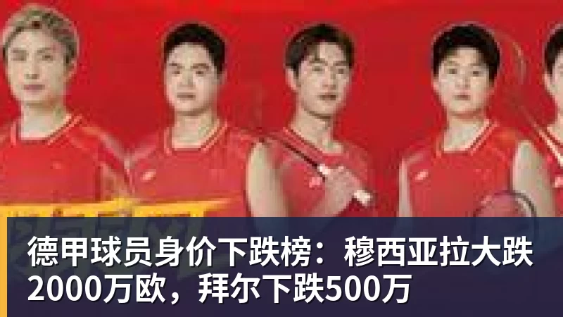 德甲球员身价下跌榜：穆西亚拉大跌2000万欧，拜尔下跌500万